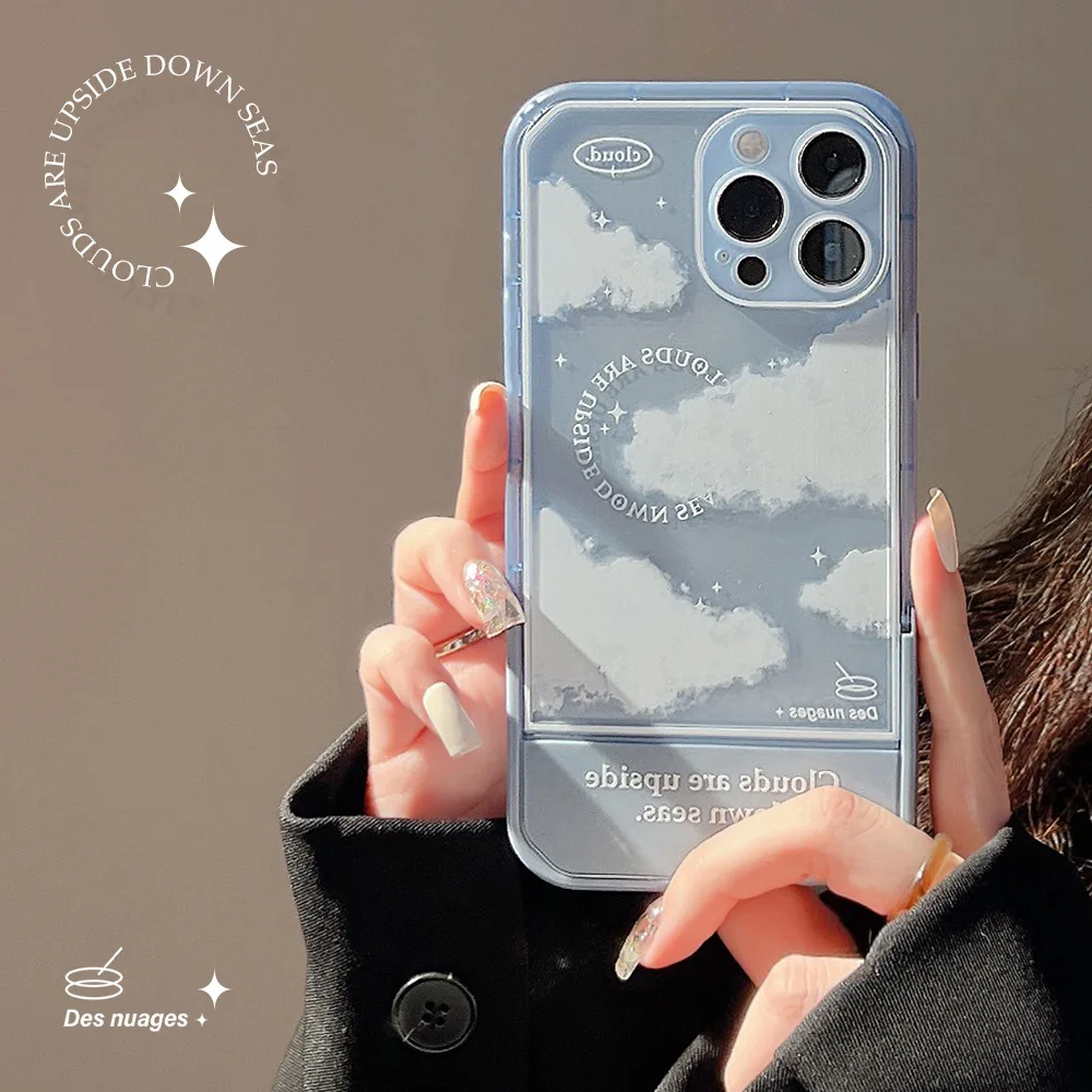 

IPhone Simple and High-end Phone Case for IPhone 11 12 13 Pro MAX MINI X XS MAX XR 7 8 PLUS Bracket Soft Phone Case with Lanyard