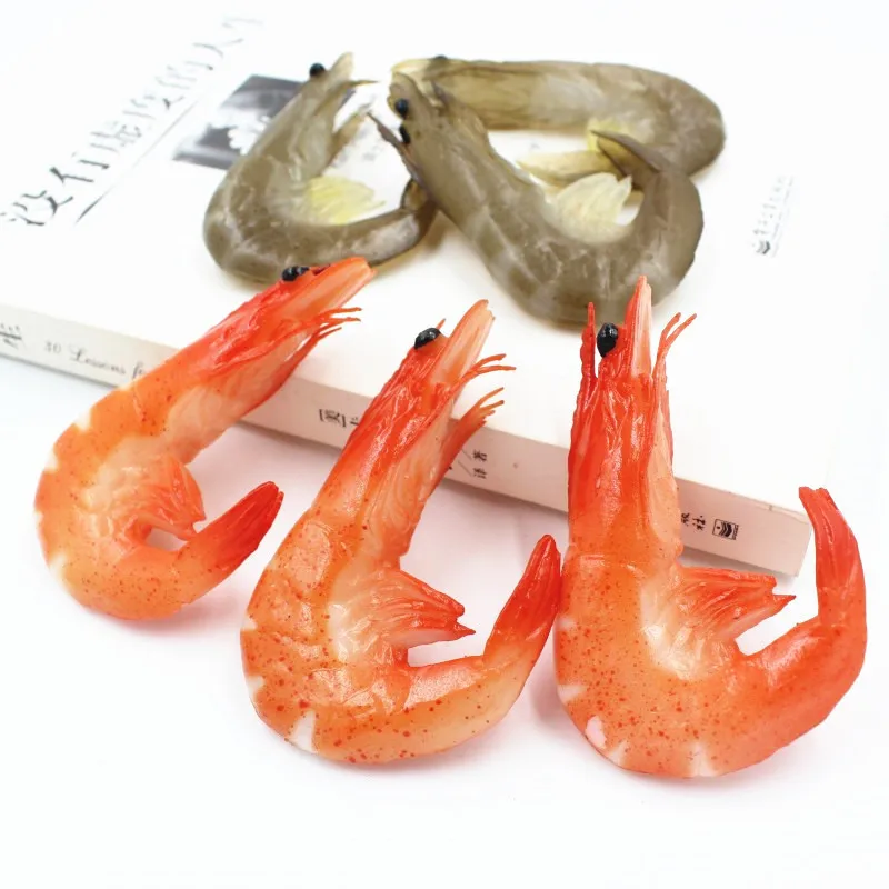 

PVC Simulation Food Red Green Prawn Model Decoration Photo Props