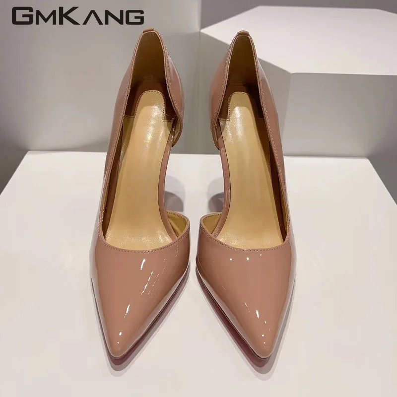 

Туфли-лодочки женские из натуральной кожи, заостренный носок, молния сзади, высокий каблук, вечерняя Обувь, весна-лето