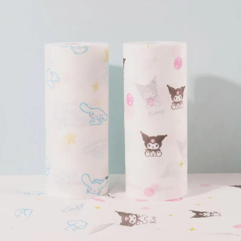 Miniso Sanrios Cinnamoroll Kuromi Multi-Purpose Kitchen Printing Disposable Thick Suction Water-Absorbing Oil-Absorbing Lazy Rag |