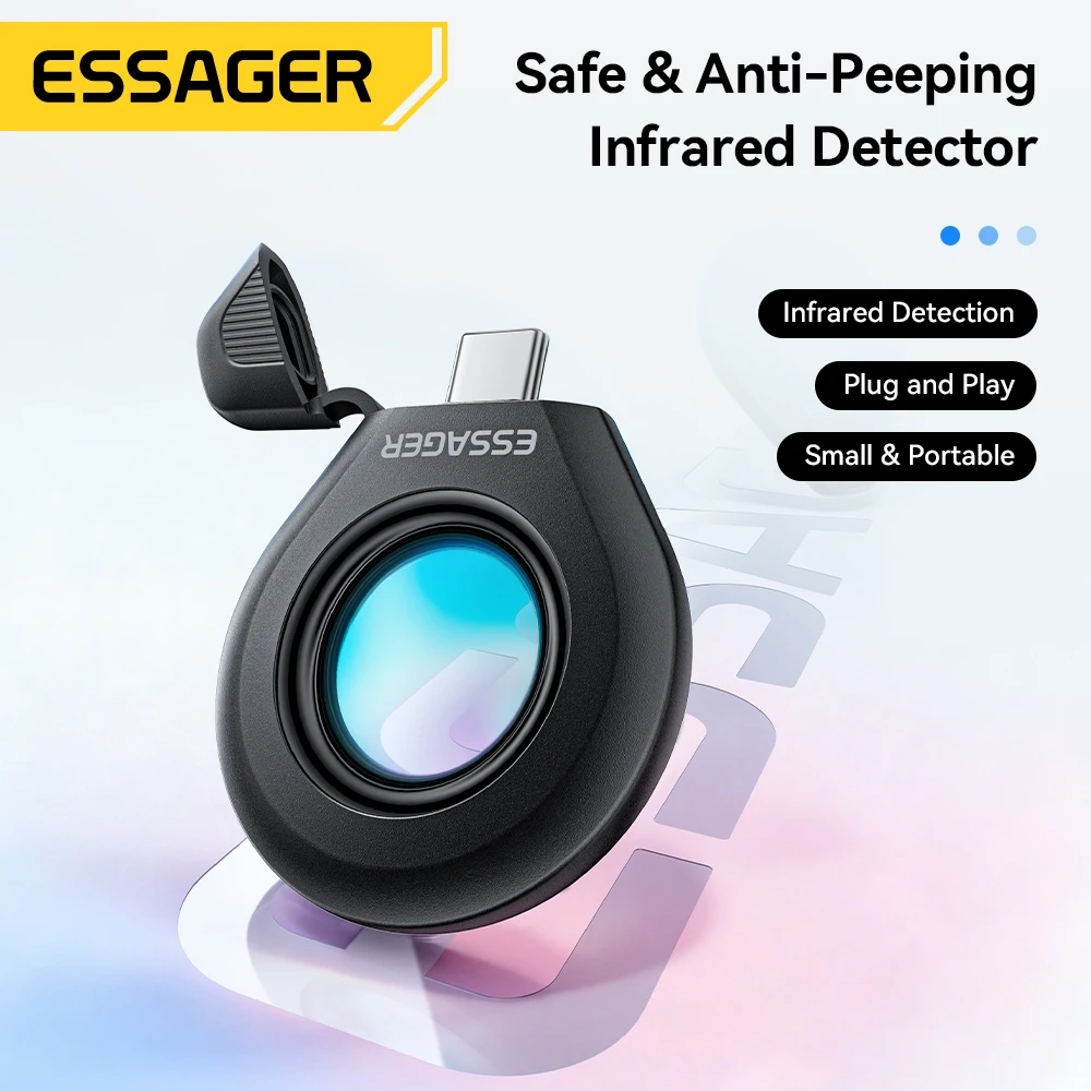 Фото Инфракрасный детектор камер Essager: Обнаружитель скрытых камер и линз для защиты от подглядывания, антишпионское оборудование для путешествий и обеспечения безопасности в отелях №2