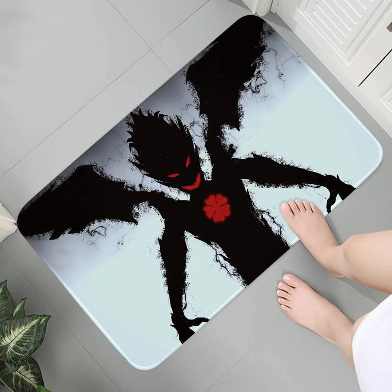 

Art Kitchen Indoor Bathroom Rug Carpet Mats Soft Flannel Modern Decoration Black Clover Anime Bath Mats Area Rugs Lounge Rug 1