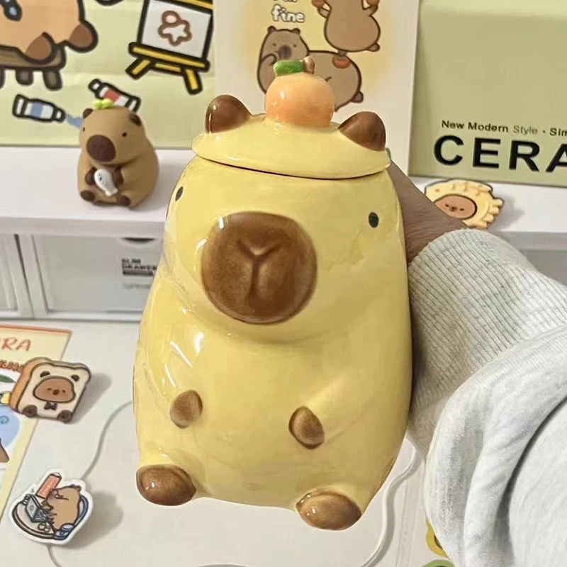 1 шт. 3D кружка с капибарой керамическая кофейная мультяшная капибара пара ручкой