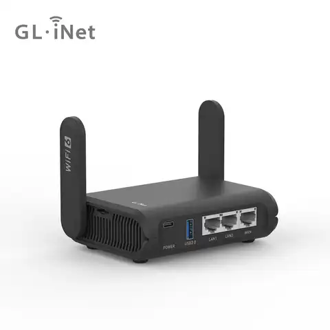 GL.iNet GL-AXT1800 (Slate AX) Карманный Wi-Fi 6 гигабитный дорожный маршрутизатор, удлинитель/ретранслятор для гостиничных и общественных сетей, VPN-клиент
