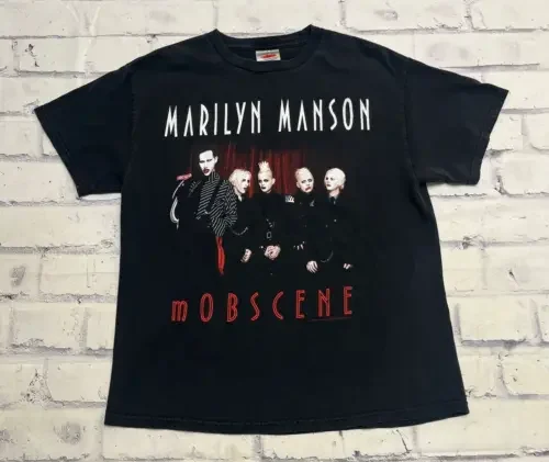 Футболка Marilyn Manson y2k с длинным или коротким рукавом для взрослых