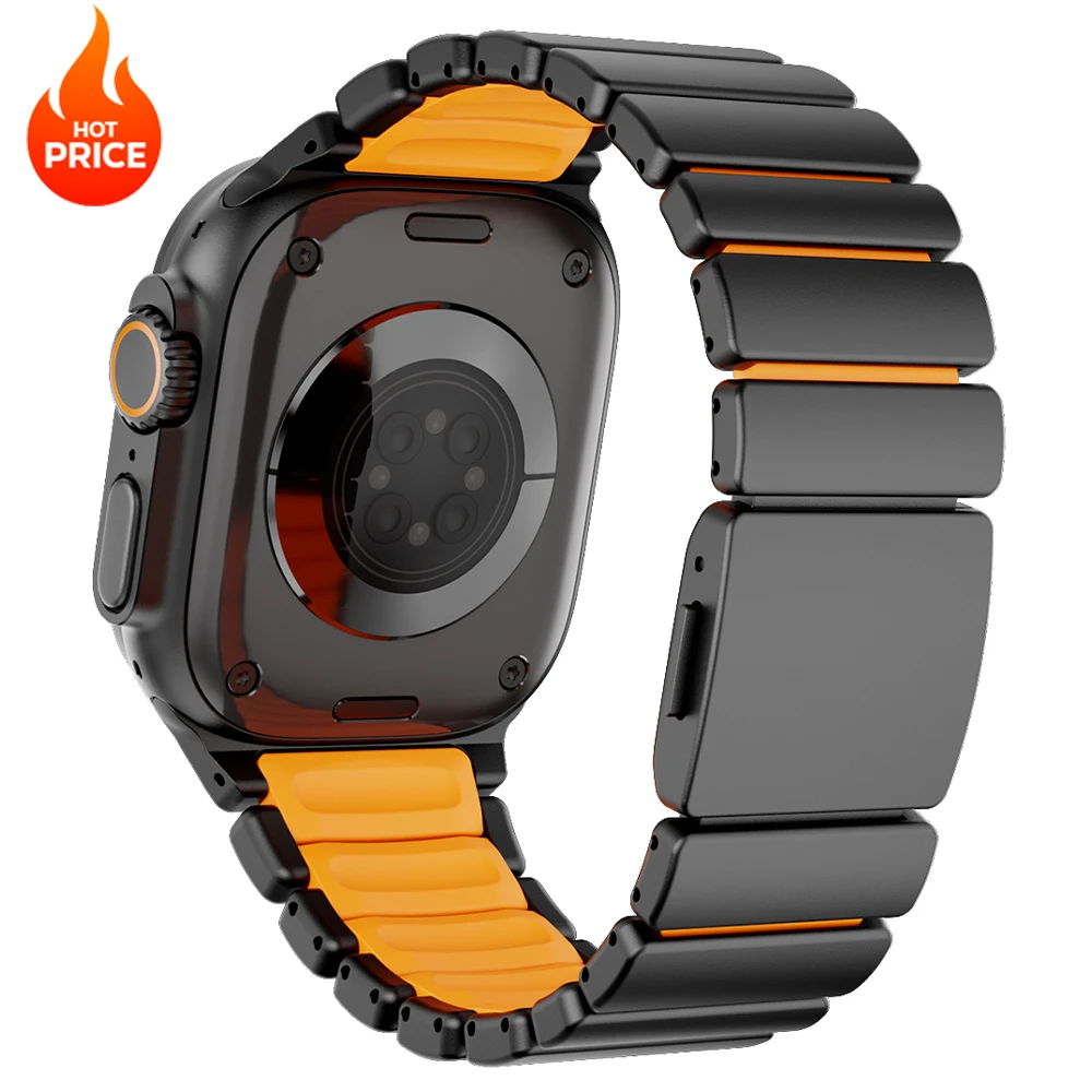 Titanium Silicone Magnetic Strap for Apple Watch