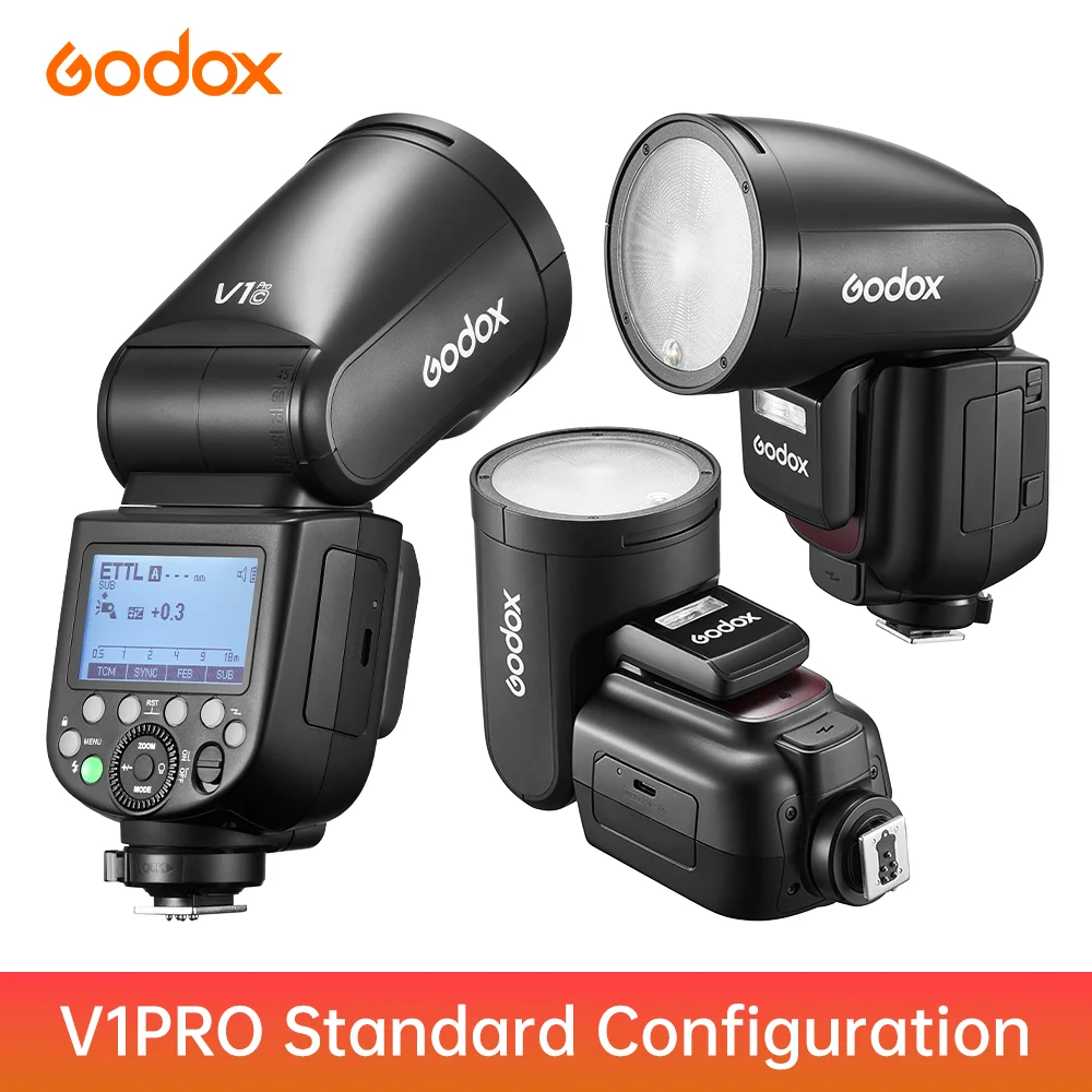 Фото Godox V1 Pro V1Pro V1-C V1-N V1-S V1-F TTL Li-Ion Беспроводная круглая вспышка для фотокамер Canon Sony Nikon Fuji №4