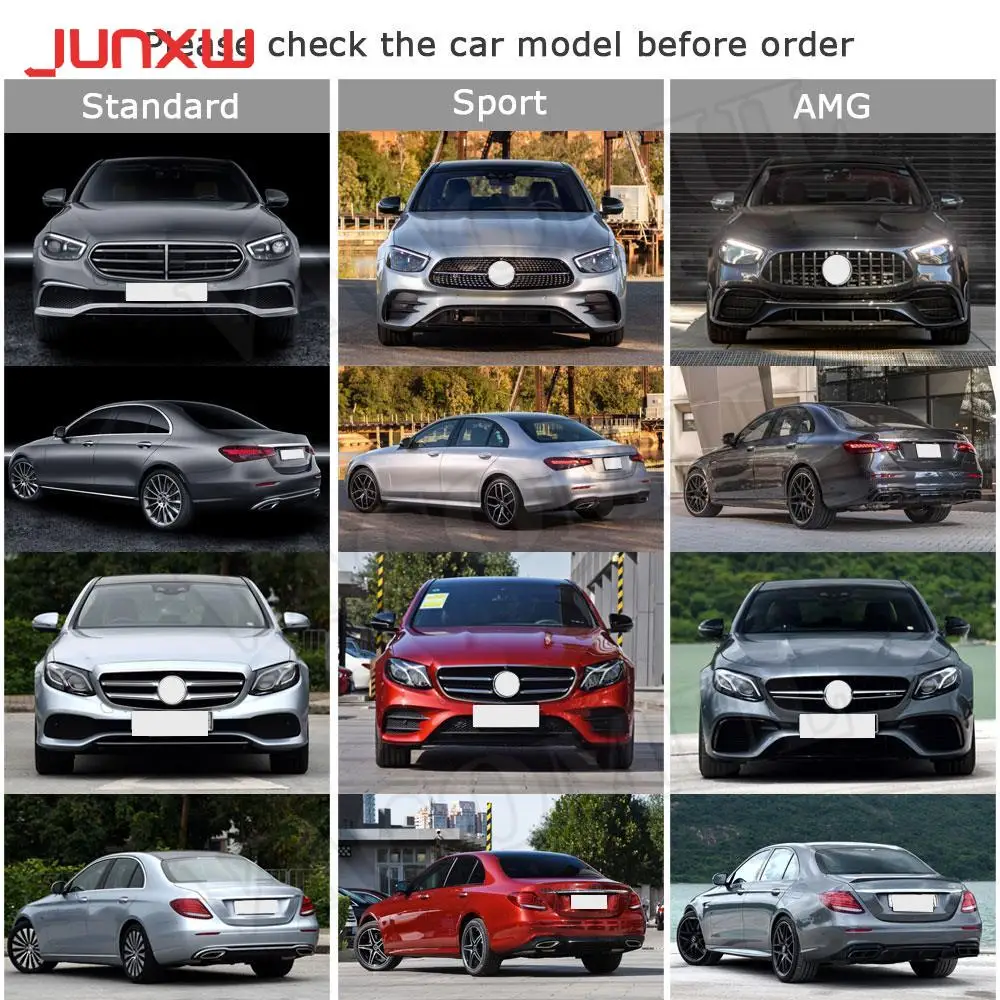 Блестящая черная версия с наконечниками выхлопных газов для Mercedes Benz E класса E300 стандарт 2016 - 2021 + не AMG автомобильный стиль