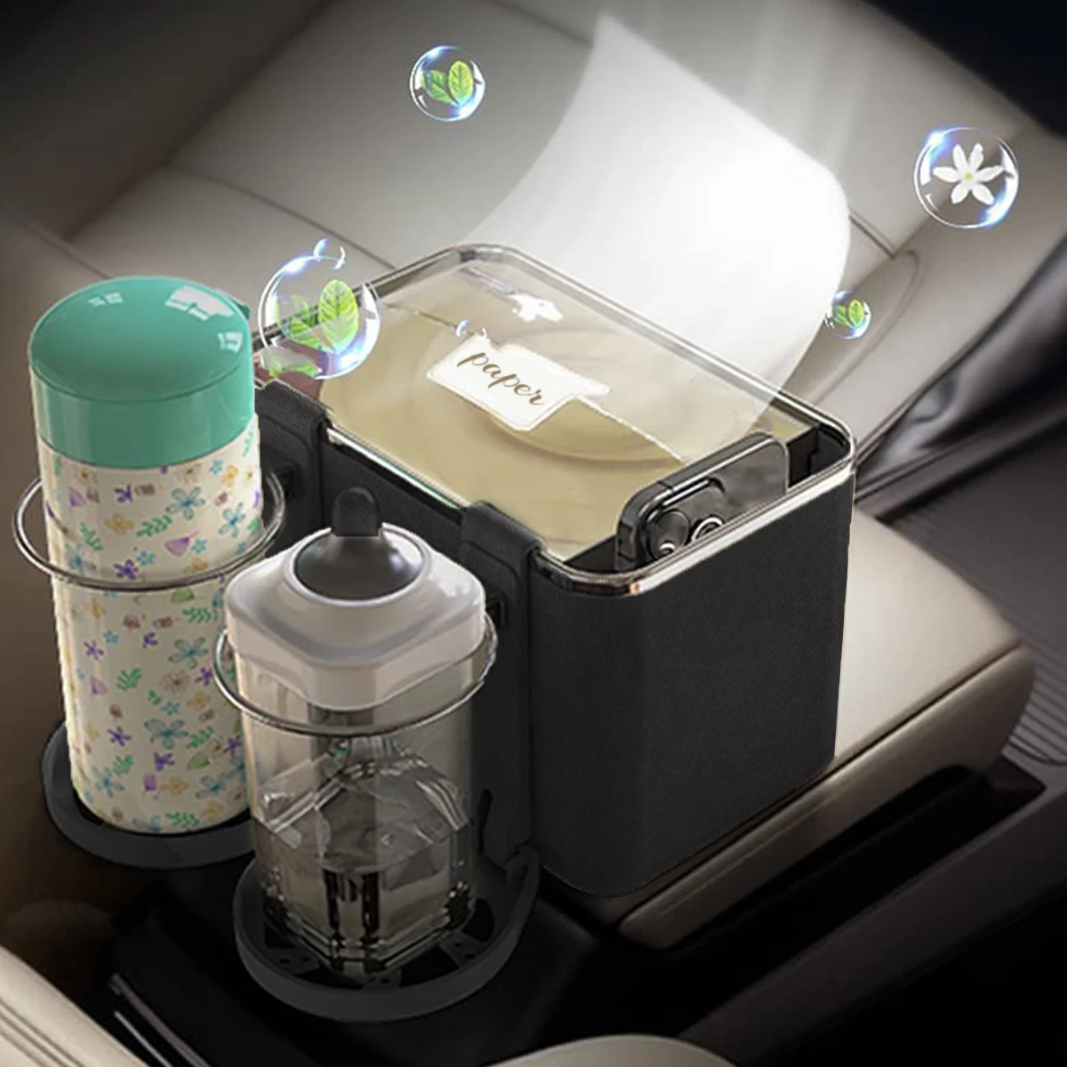 

Car Tissue Box Inner Cup Holder Car Drawer Box Creative Car Armrest Box Car Storage Multifunctional Adjustable Armrest Organizer