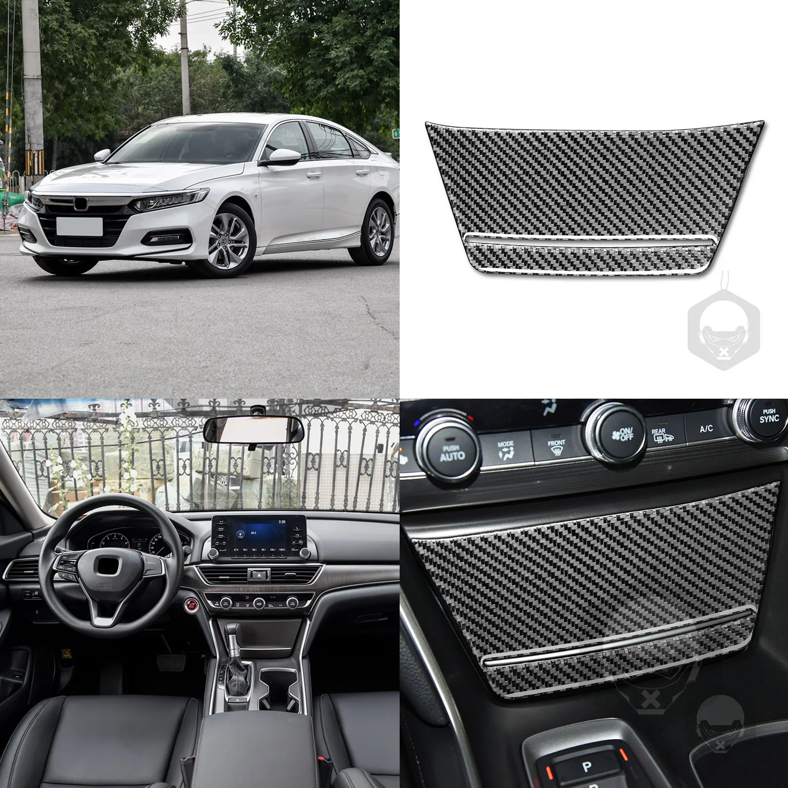 

for Honda Accord 2018 2019 2020 2021 Central Control Storage Box Decoration Sticker Cover Decal Car Accessories Carbon Fiber