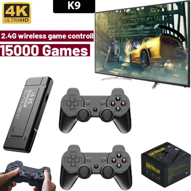 

2022 Новый K9 видеоигра Stick 4K 64G консоль 15000 игр двойной беспроводной контроллер игра Stick ретро для PS1 GBA Прямая поставка