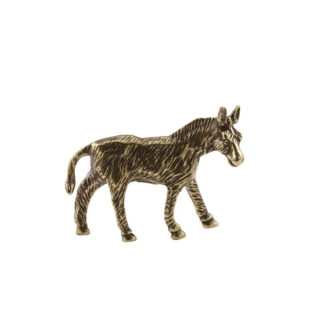 Китайское античное украшение для старой борьбы с осликом латунный миниатюрный