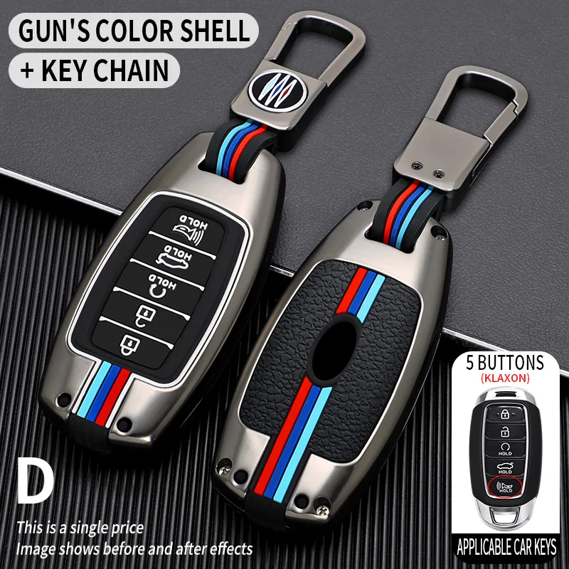 

Zinc Alloy Car Key Case Cover for Hyundai Creta I20 I30 Grandeur Accent Solaris Sonata Palisade Kona Atos IX35 IX25 Elantra 2022