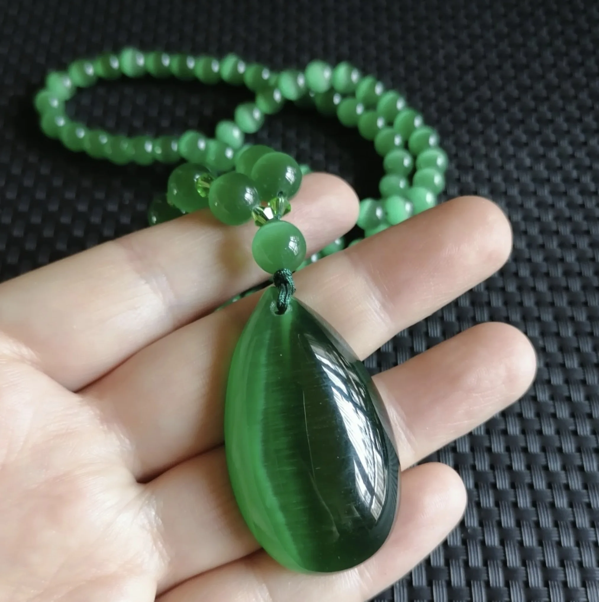 

Императорский камень «кошачий глаз», камень «тигровый глаз», подвеска в виде капли воды, ожерелье, цепь на свитер