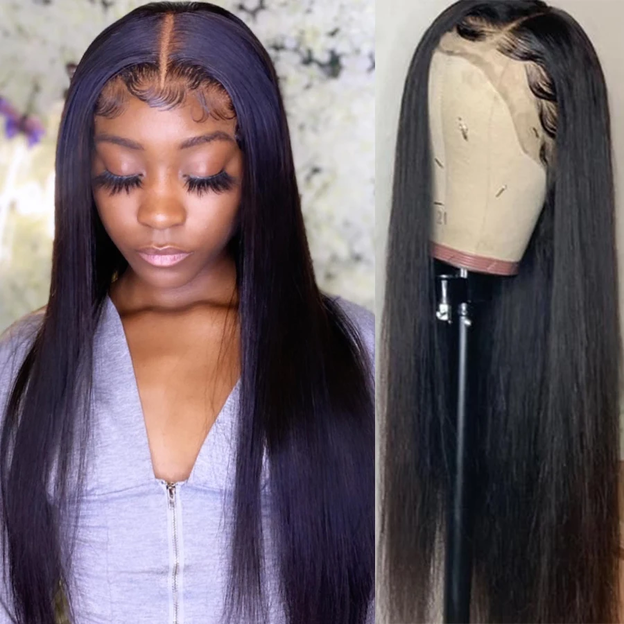 30inch / 32inch Straight Lace Front Human Hair Wigs For Women Peruvian 13x6 Hd Lace Front Wig Pre Plucked Remy 4X4 Closure Wig