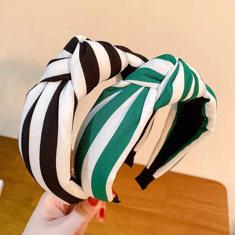 

Striped Knot Hairbands For Women Korea Hair Accessories Hair Band Crown Flower Headbands Head Wrap ms