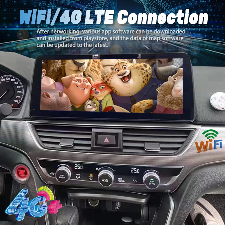 12 3-дюймовый автомобильный радиоплеер Android 13 для Honda Accord 10 2018 2019 навигация GPS