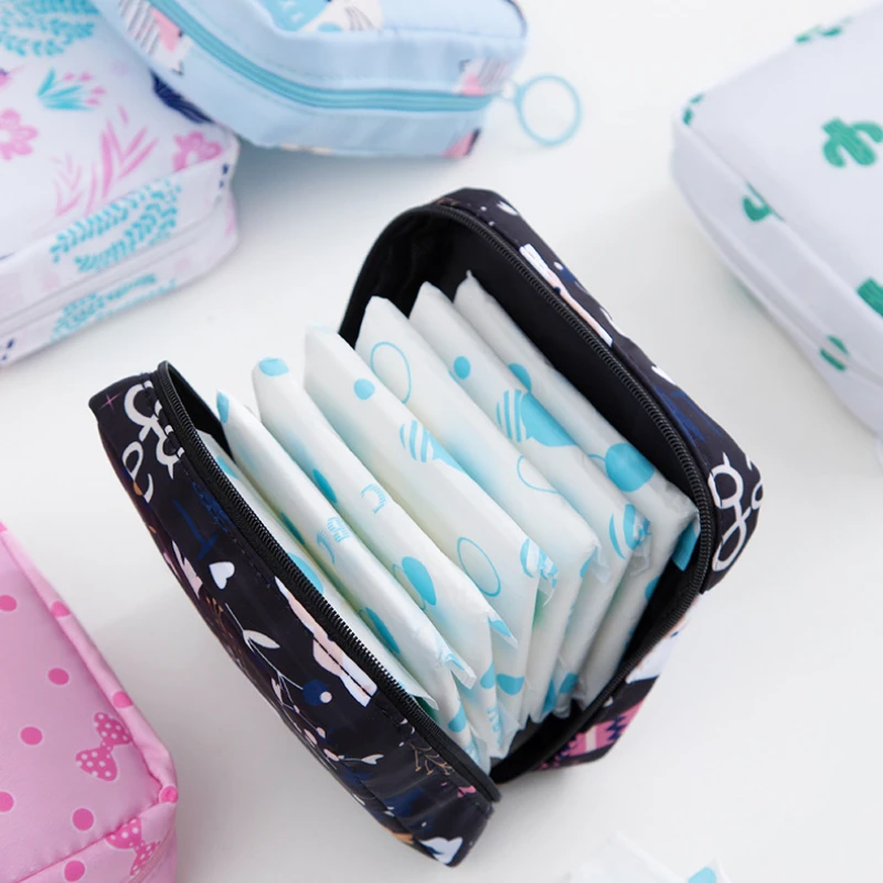 

Portable Girl Students Small Makeup Storage Bags Cartoon Make Up Case Lipstick Bags Cute Sanitary Napkins Cosmetic Pouch Purse