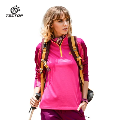 Unisex Outdoor elastic breathable quick dry UV-proof long sleeve hiking running tshirts lovers trekking cycling sports t-shirt