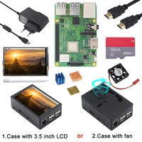 Raspberry Pi 3 Model B Plus Kit Board + Power Supply Adapter + ABS Case + Heatsinks + 3.5 inch Touch Screen for Raspberry Pi 3B+