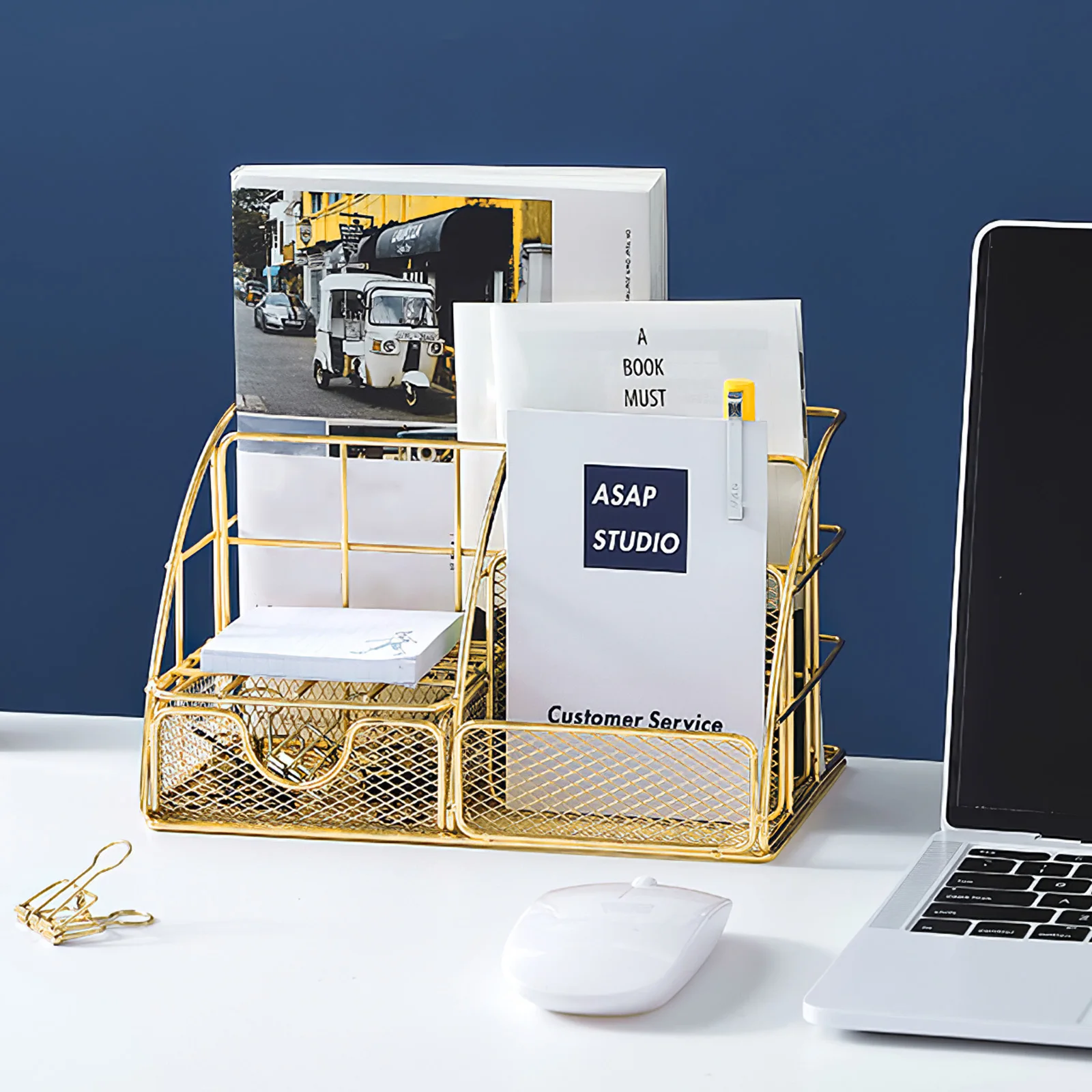 

Металлическая корзина для хранения в скандинавском стиле, минималистичный органайзер для книг, корзина для офиса, держатель для всякой всячины, стойка для золота