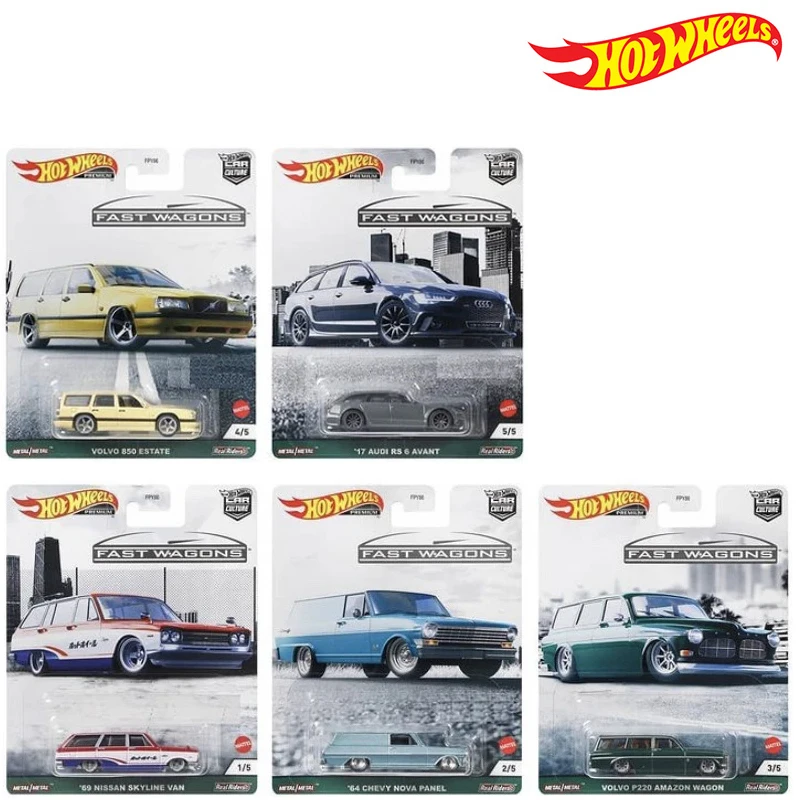 

Hot Wheels FPY86 Car Culture Fast Wagon Skyline Audi Volvo Amazon Wagon Nissan Skyline Wan Chevy Nova Panel Collector Model Toys