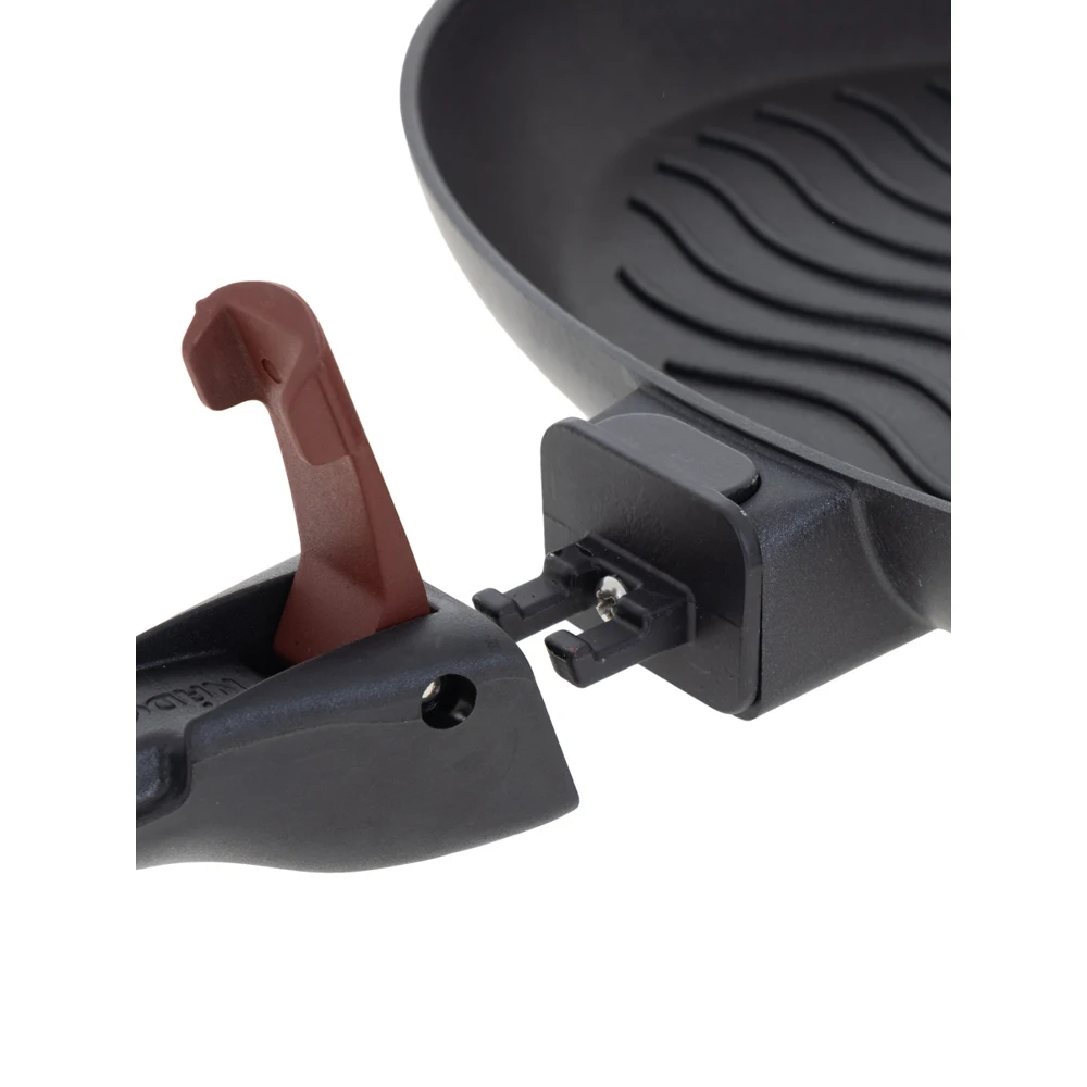 Сковорода-гриль для рыбы с антипригарным покрытием съёмной ручкой без крышки 34x23