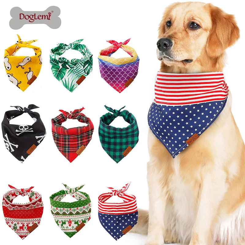 

Holiday headband for pets with shiny triangular scarves