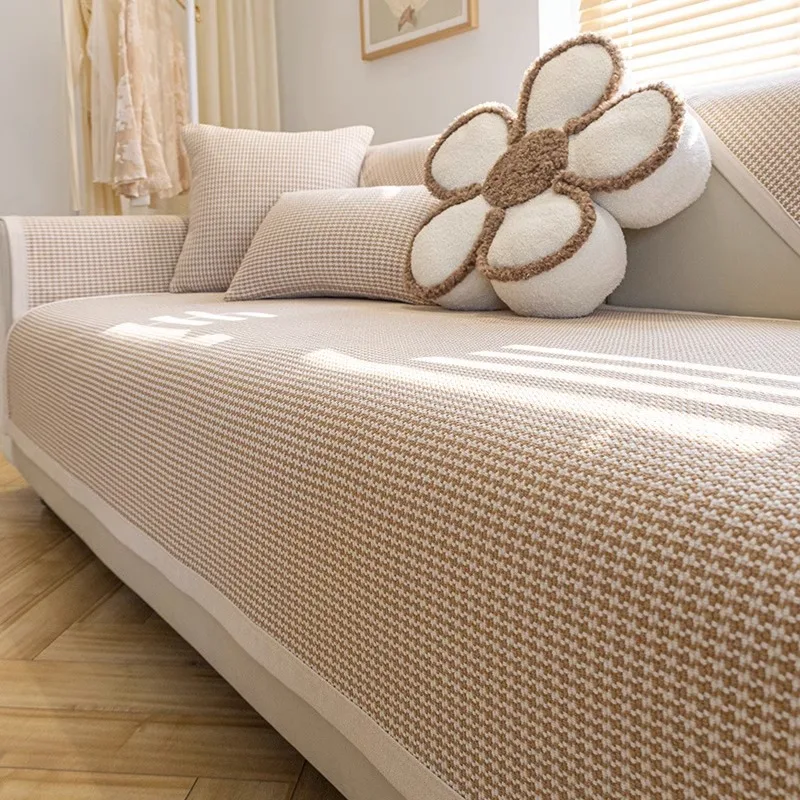 Хлопковое льняное покрывало для дивана нескользящее джутовое диванной подушки