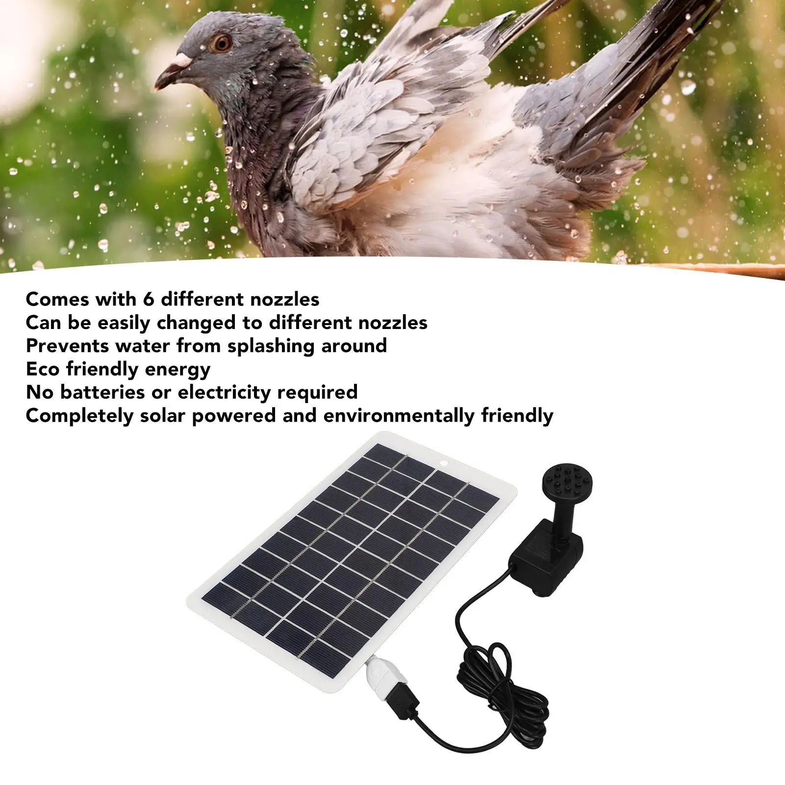 Высокоэффективный насос для фонтана на солнечной батарее 5