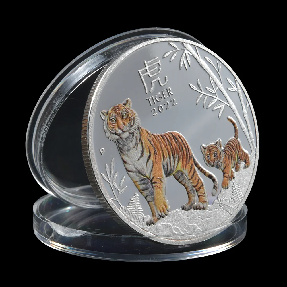 

Новинка 2022 памятная монета год Тигра серебряные монеты сувениры подарок украшение Btc поделки