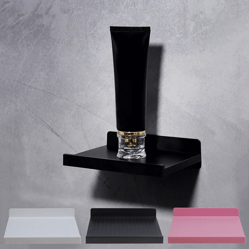 

Настенная полка без перфорации, полки для зубной пасты, полка для шампуня, держатель для хранения очищающего средства для лица, аксессуары для ванной комнаты