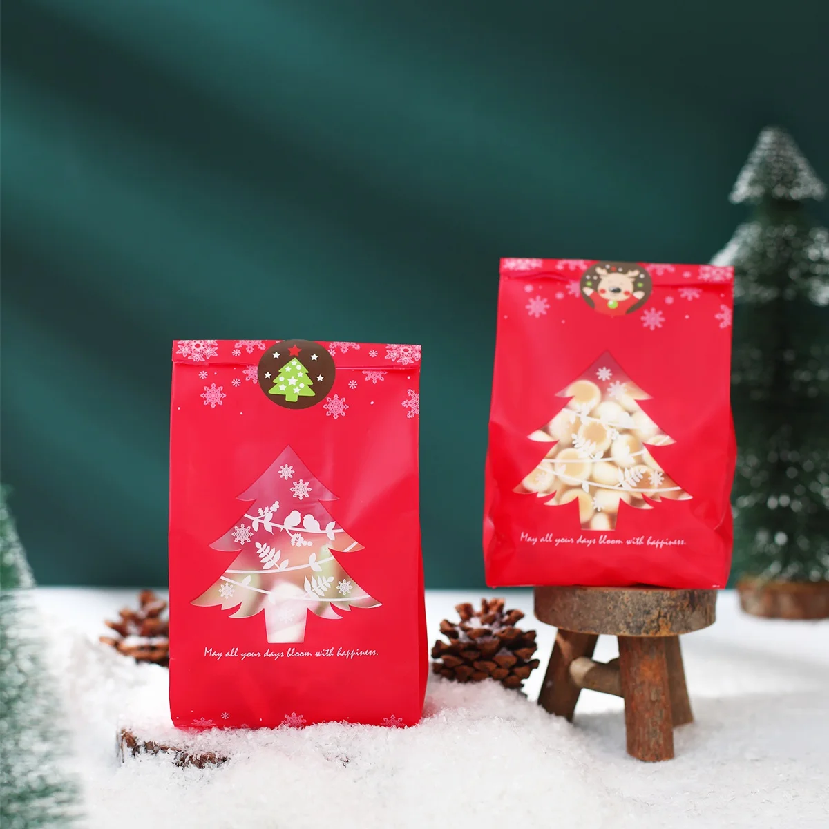 Мешочки для конфет на рождественскую елку 10 шт