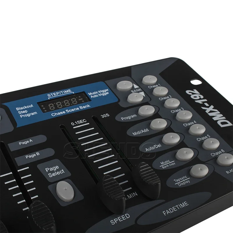 Фото Контроллер DMX 192 канала, DJ-оборудование, консоль DMX 512, сценическое освещение, светодиодные прожекторы Par, вращающиеся головы, профессиональные аудиоэффекты, лазерные лучи №5