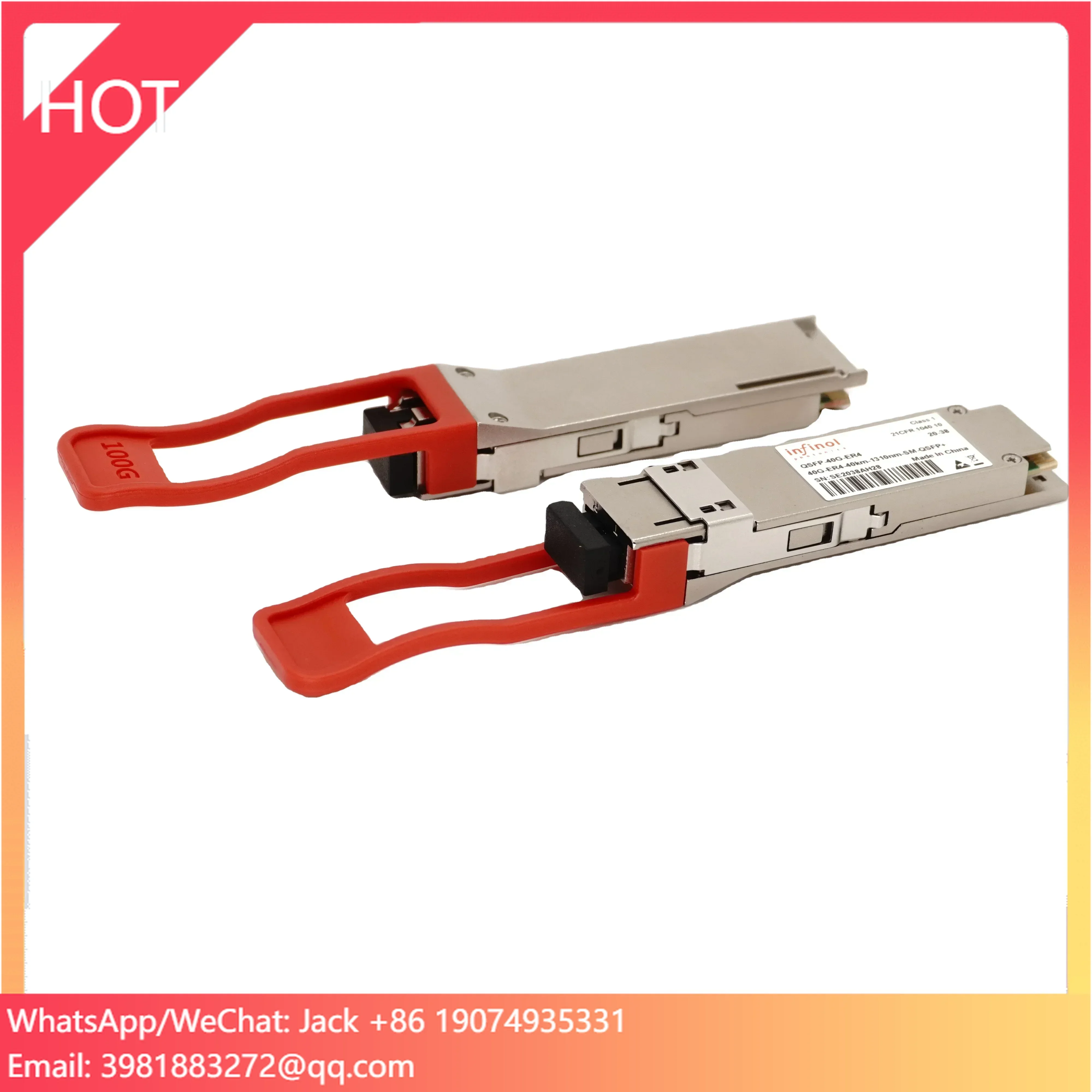 Фото QSFP-40G-ER4 -19.5dBm 40км Одномодовый двухпортовый высокоскоростной трансивер из Китая №1
