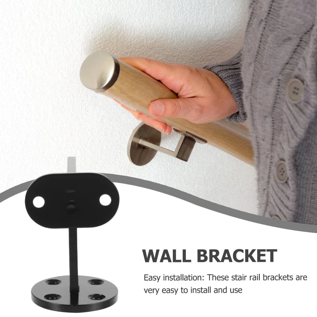 Нержавеющая сталь черная краска перила для лестницы фиксированная опорная рама