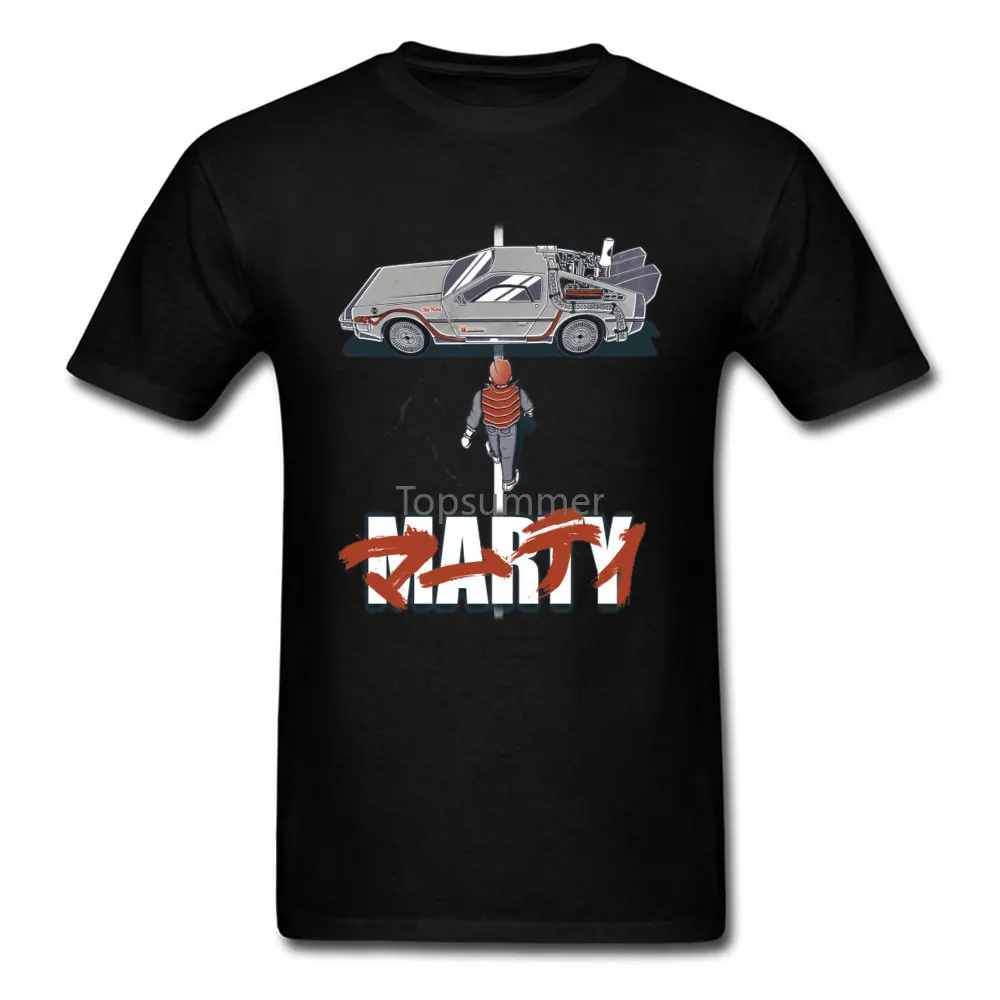 

Fiction T-Shirt Men Back To The Future 2 T Shirts 2019 New Akira Marty DMC Tops & Tees 100% Cotton Punk Tshirt Black