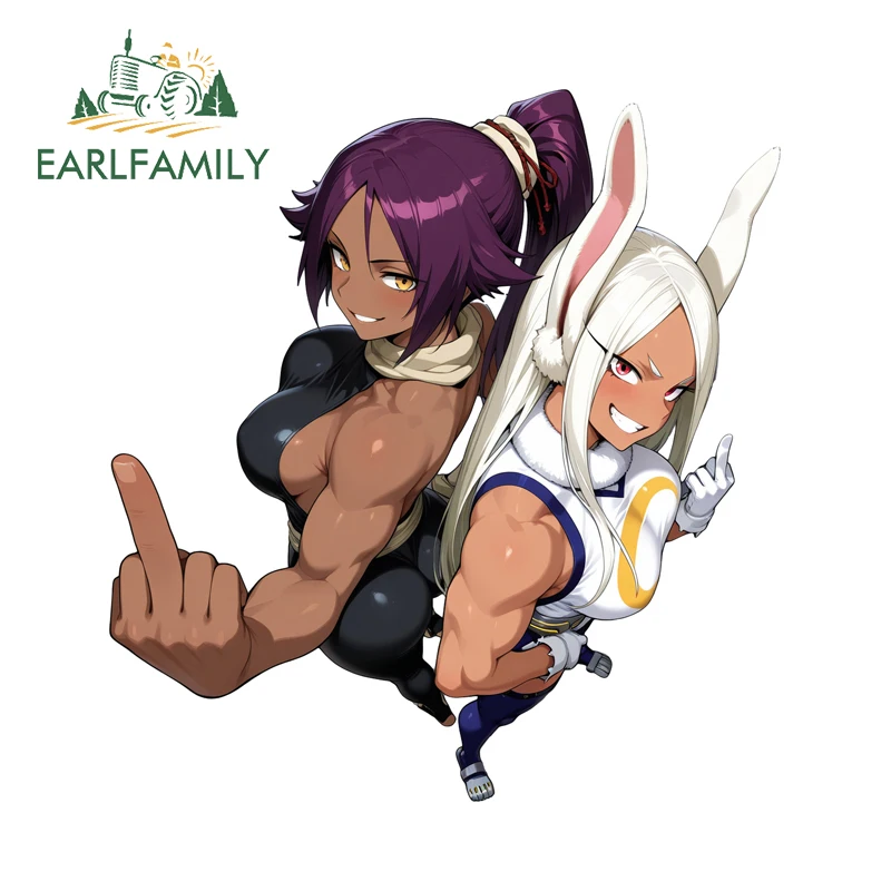 

EARLFAMILY Miruko and Shihouin Yoruichi автомобильная наклейка модная наклейка для девочек назад забавная наклейка на лобовое стекло багажник автомобиля Стайлинг