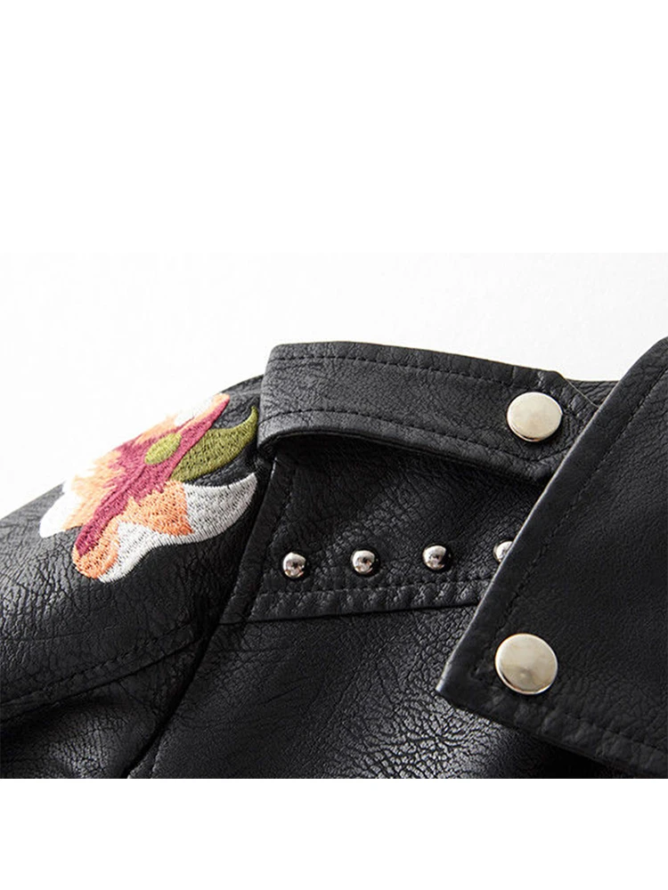 FTLZZ женская кожаная куртка в стиле ретро панк уличная Байкерская байкерская из