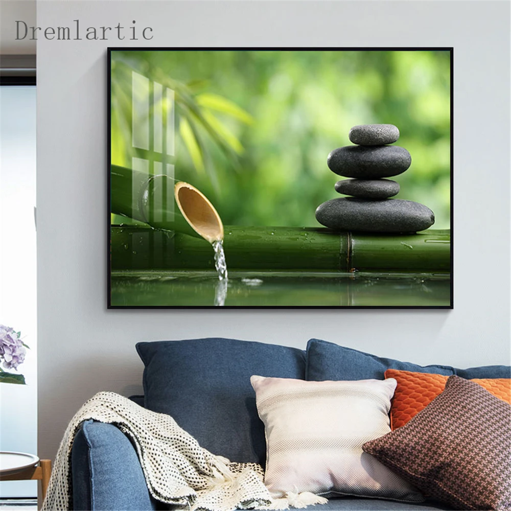 

Zen Stone@o Canvas Poster Silk Fabric Modern Style Prints Party House Decor Room#20-1005-24