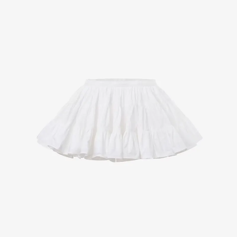 Летняя белая пышная пикантная мини-юбка с низкой талией женская элегантная