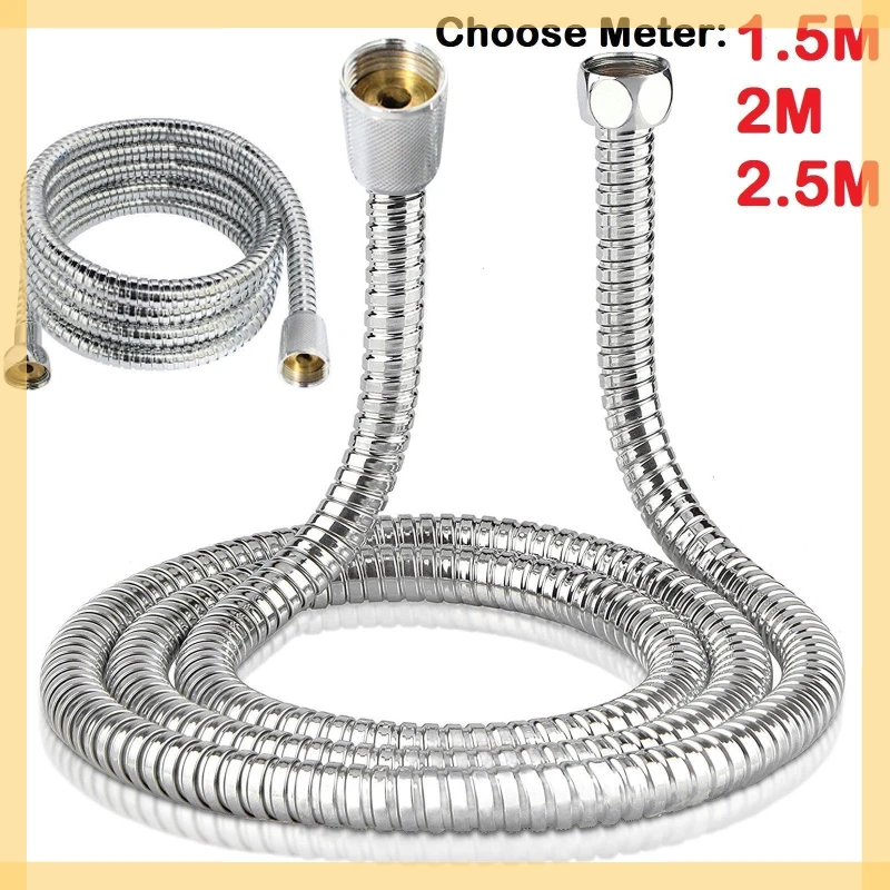 

SAMODRA 1.25m Shower Hose 10mm Large Bore Stainless Steel Chrome Shower Hose Replacement Leakproof & Anti-Kink