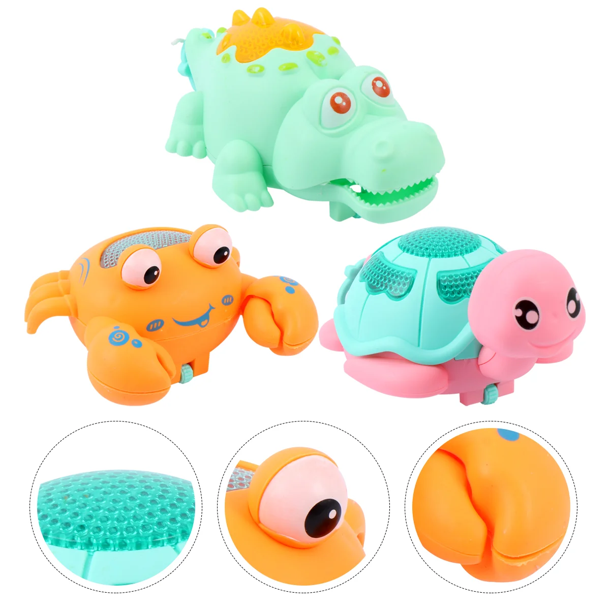 

3pcs Delicate Clockwork Toys Durable Glow Plaything Educational Jumping