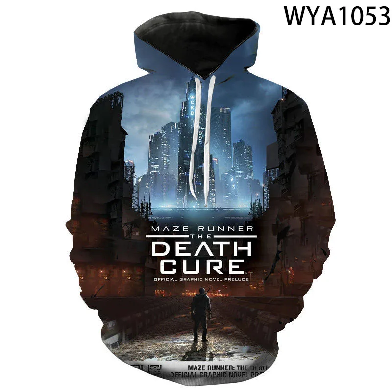 

High Quality The Maze Runner Hoodies Men Women Casual Sweatshirts Movie The Maze Runner 3D Printed Plus Size Sweatshirts Coat