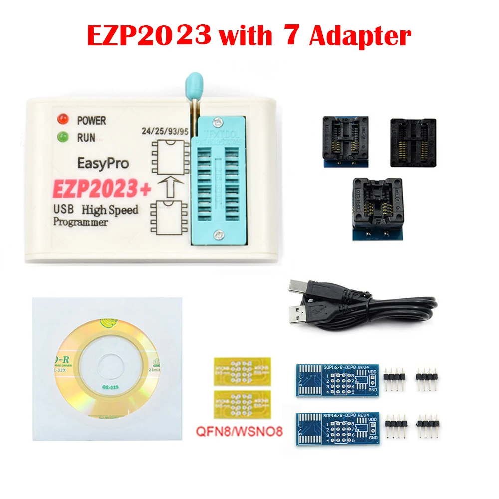 Фото EZP2023 Высокоскоростной USB-программатор SPI с поддержкой адаптера 24 25 93 95 EEPROM Flash Bios для Windows 2000 XP Vista 7 8 10 №4