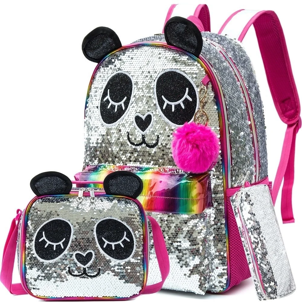 

School Bags for Kids Backpacks for School Teenagers Girls Backpack Women Panda Cartoon Sequin Bag School Bags for Girls