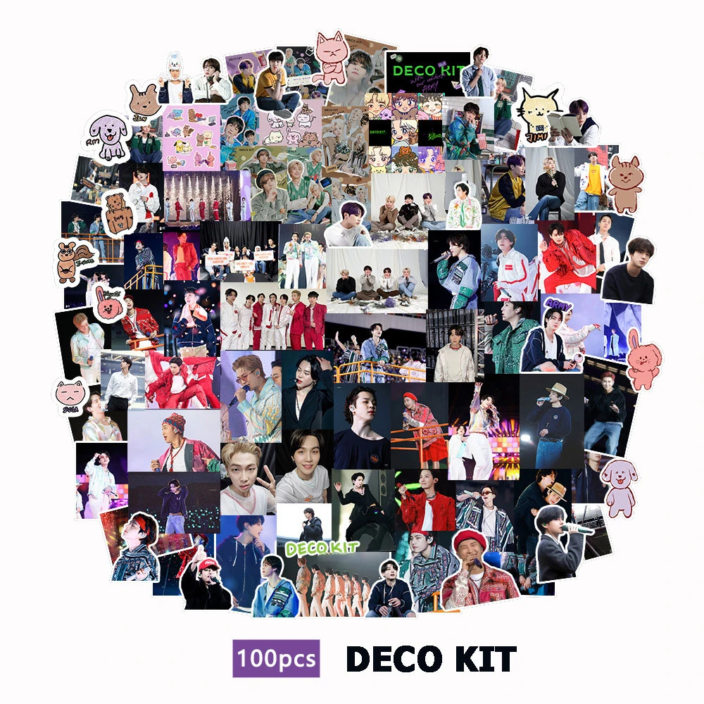 

100 шт KPOP Bangtan наклейки для мальчиков Deco Kit новый альбом масло Корея Idols Jungkook Suga Jimin V J-hope наклейки-фотографии Поклонники подарки