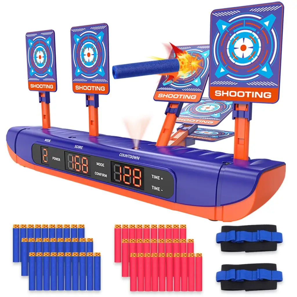 

Guns Bullets Auto Reset Electric Shooting Target For Toys Accessories Kids Sound Light Shooting Game toy High Precision Scoring