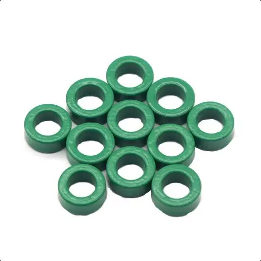 Ферритовые кольца 10К зелёного цвета