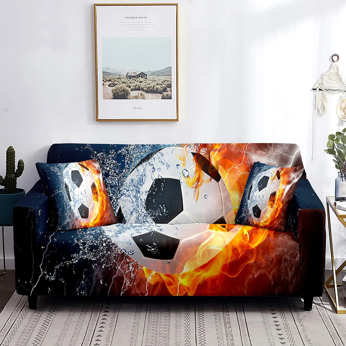 

Чехол для дивана, противоскользящий стирающийся чехол для футбольной команды, растягивающийся в воде, для гостиной